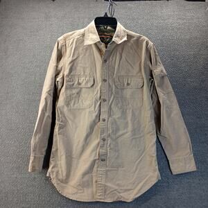 WearGuard Button Down Work Shirt Mens S Tan Utility Outdoor Ripstop Long Sleeve